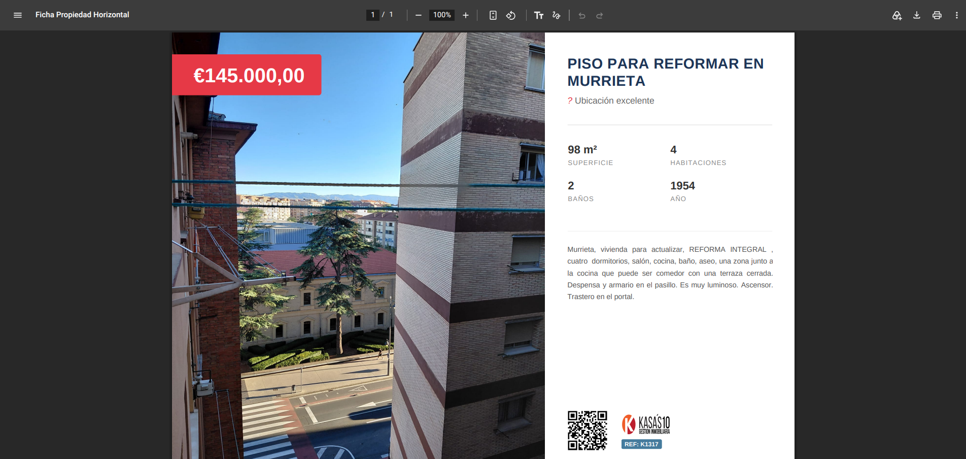 Edición de Ficha de Inmueble y Generador de Dossier PDF con QR